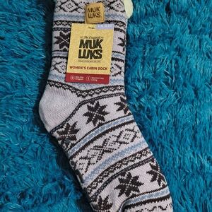 Muk Luks Women's Cabin Socks - Lavender, Purple & White